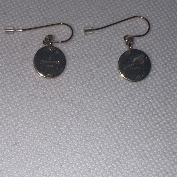 SOLD SOLD Louis Vuitton Gold and Green Circular Earrings - Picture 7 of 8